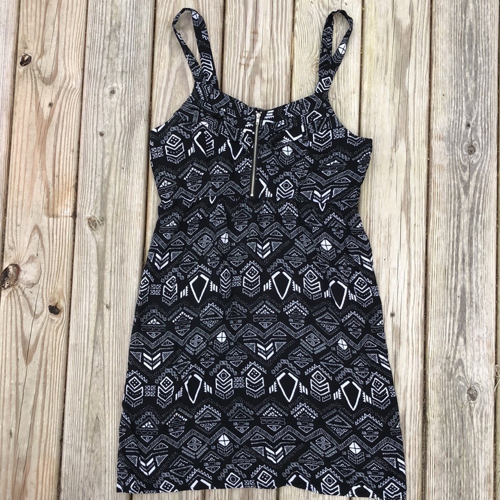 Tribal Print Zip Front Jumper Sun Dress / Excellent!